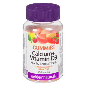 Webber Naturals Gummies Calcium+ Vitamin D3 Mixed Fruit 60 Gummies
