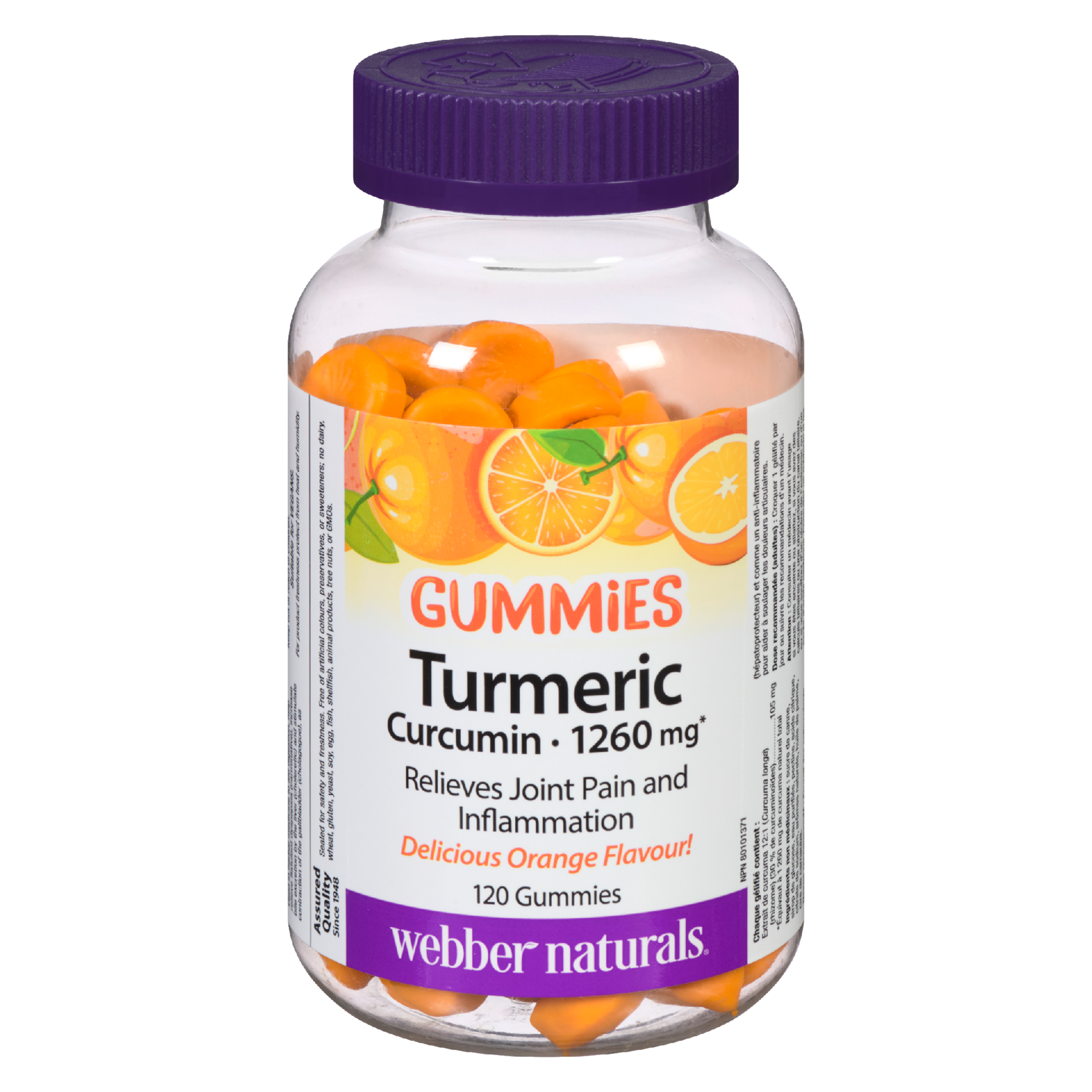 Webber Naturals Gummies Turmeric Curcumin 1260 mg 120 Gummies