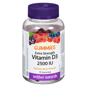 Webber Naturals Gummies Vitamin D3 Extra Strength 2500 IU 75 Gummies