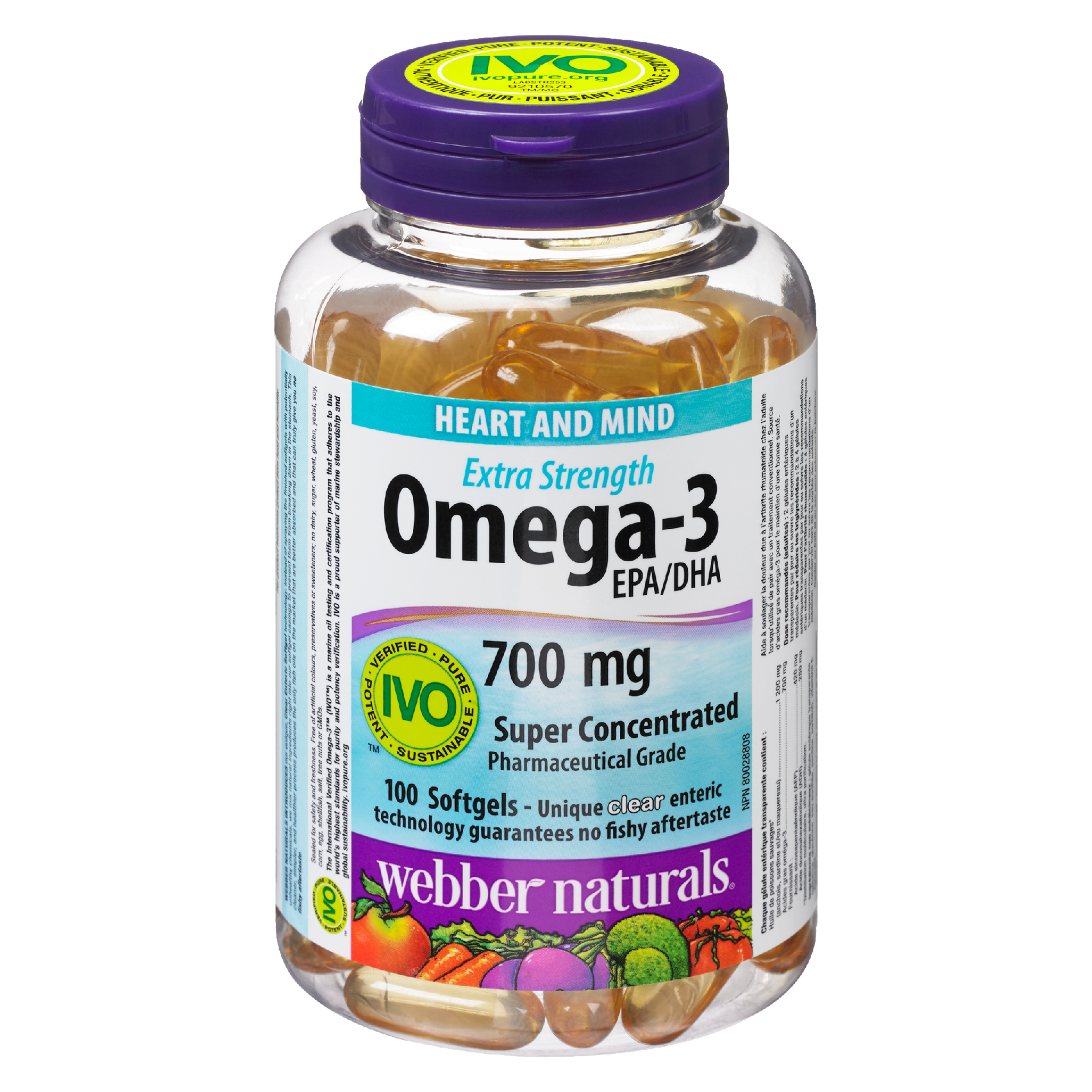Webber Naturals Heart and Mind Omega-3 EPA/DHA 700 mg 100 Softgels