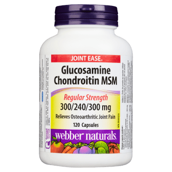 Webber Naturals Joint Ease Glucosamine Chondroitin MSM Regular Strength 300/240/300 mg 120 Capsules