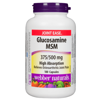 Webber Naturals Joint Ease Glucosamine MSM 375/500 mg 180 Capsules