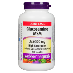 Webber Naturals Joint Ease Glucosamine MSM 375/500 mg 180 Capsules
