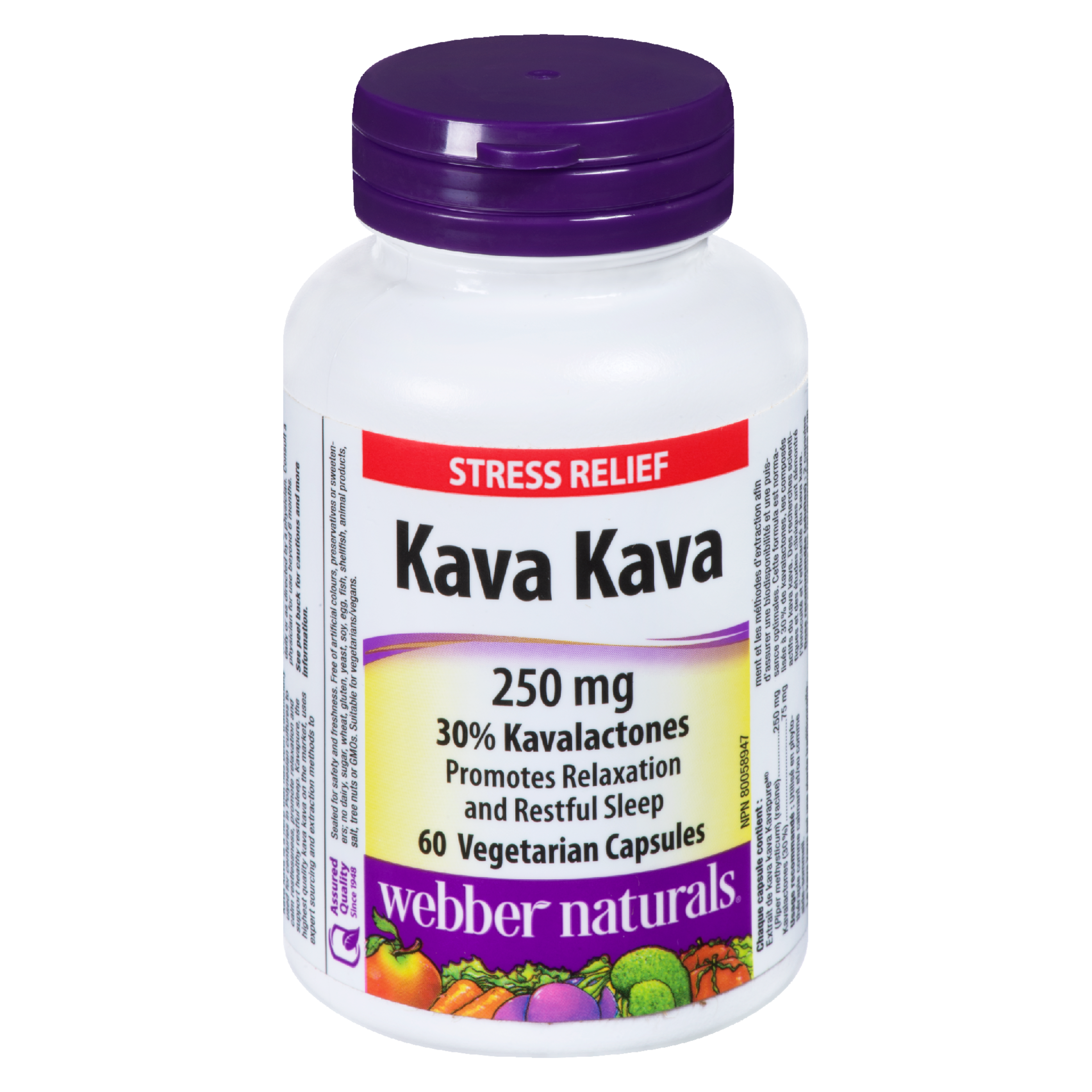 Webber Naturals Kava Kava 250 mg 60 Vegetarian Capsules