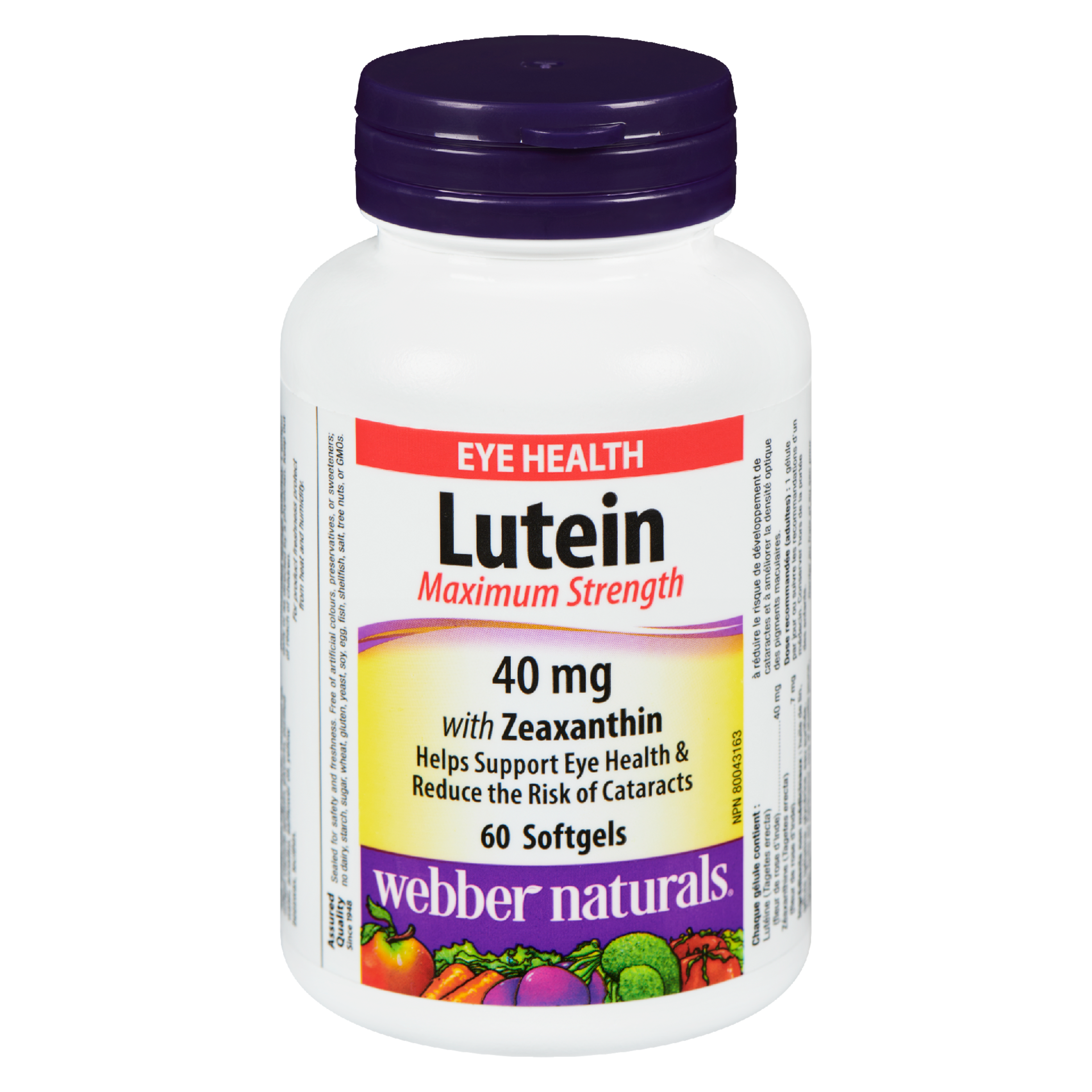 Webber Naturals Lutein Maximum Strength 40 mg 60 Softgels