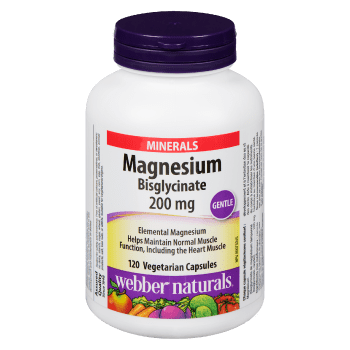 Webber Naturals Magnesium Bisglycinate 200 mg 120 Vegetarian Capsules