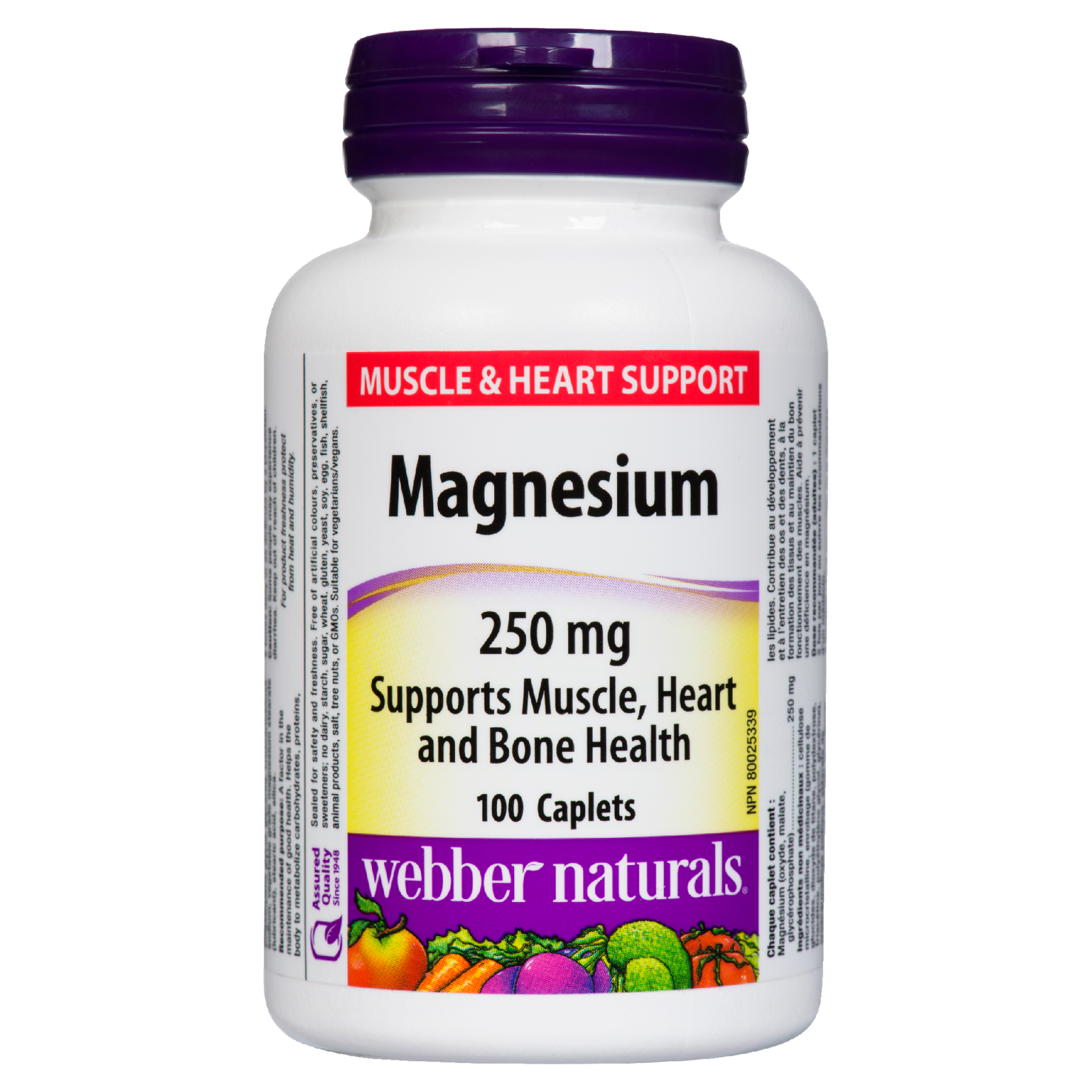 Webber Naturals Magnesium Muscle & Heart Support 250 mg 100 Caplets