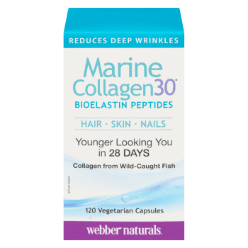 Webber Naturals Marine Collagen30 Bioelastin Peptides 120 Vegetarian Capsules