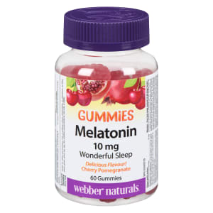 Webber Naturals Melatonin 10 mg Delicious Flavour! Cherry Pomegranate 60 Gummies