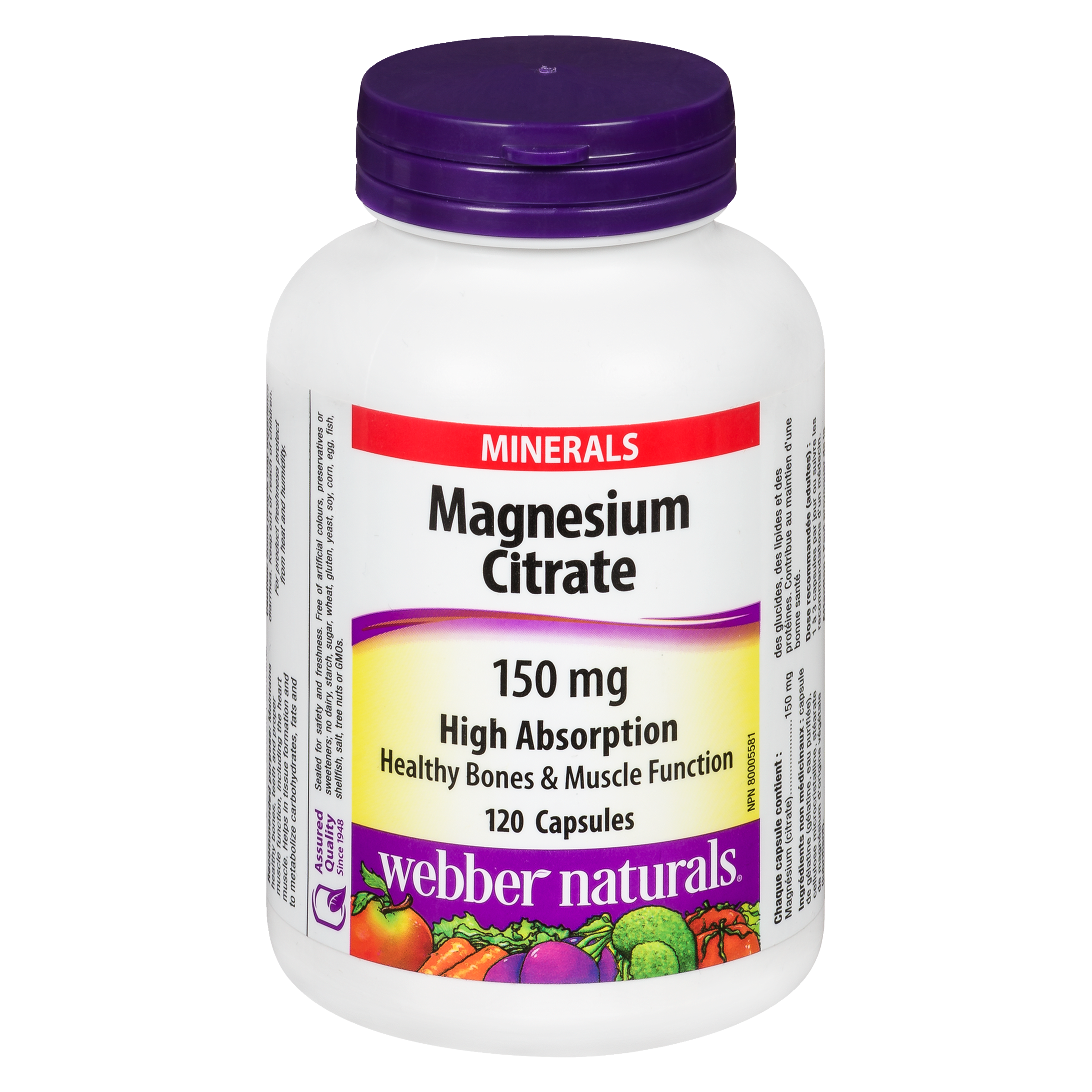 Webber Naturals Minerals Magnesium Citrate 150 mg 120 Capsules