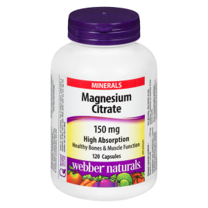 Webber Naturals Minerals Magnesium Citrate 150 mg 120 Capsules