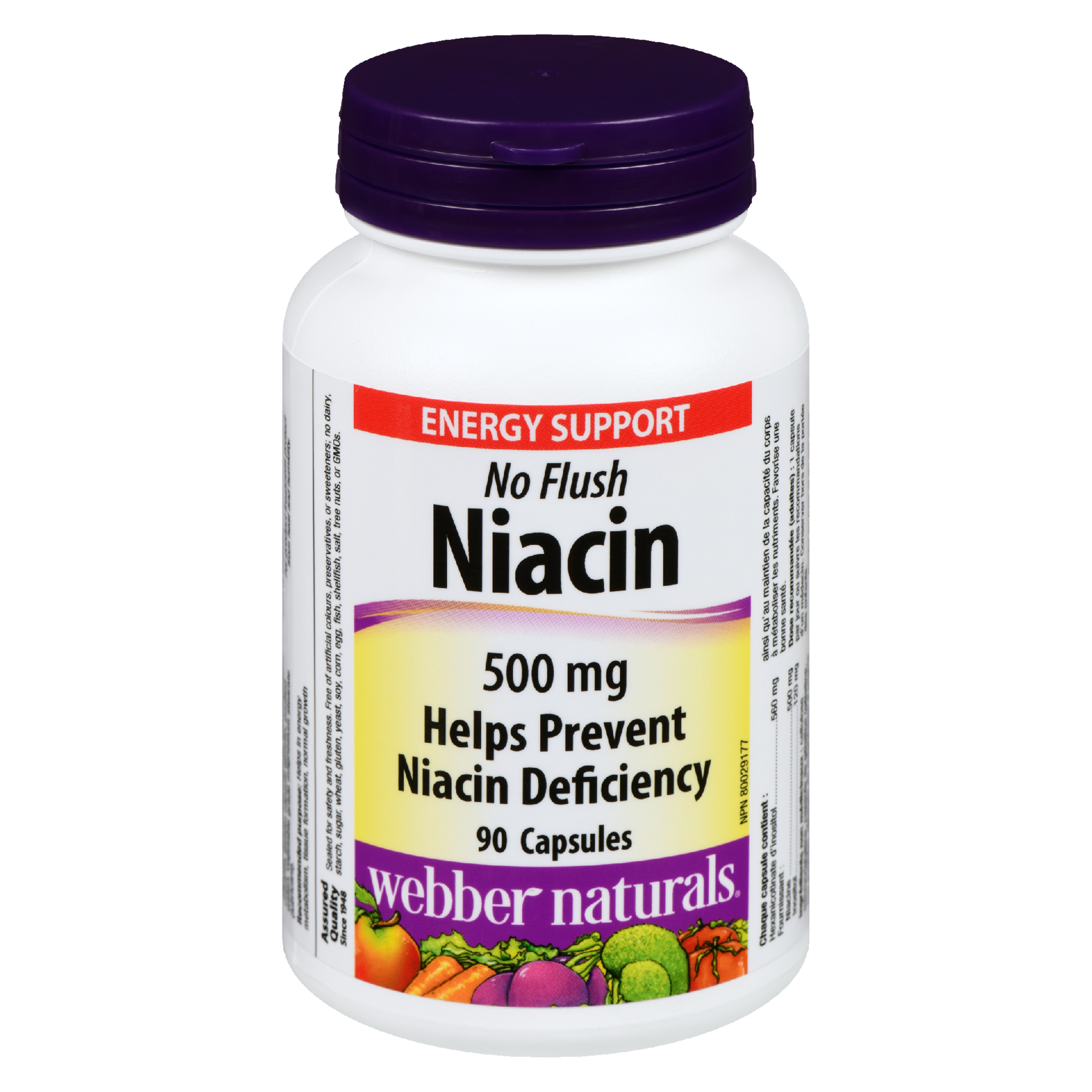 Webber Naturals Niacin Energy Support 500 mg 90 Capsules
