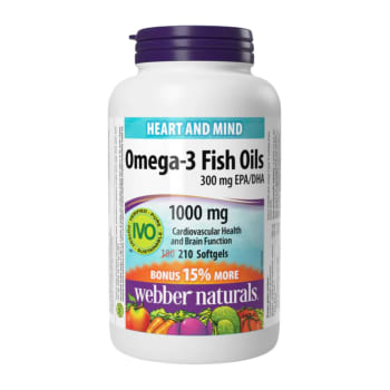 Webber Naturals Omega-3 Fish Oils 300 mg EPA/DHA 1000 mg x 210 Softgels