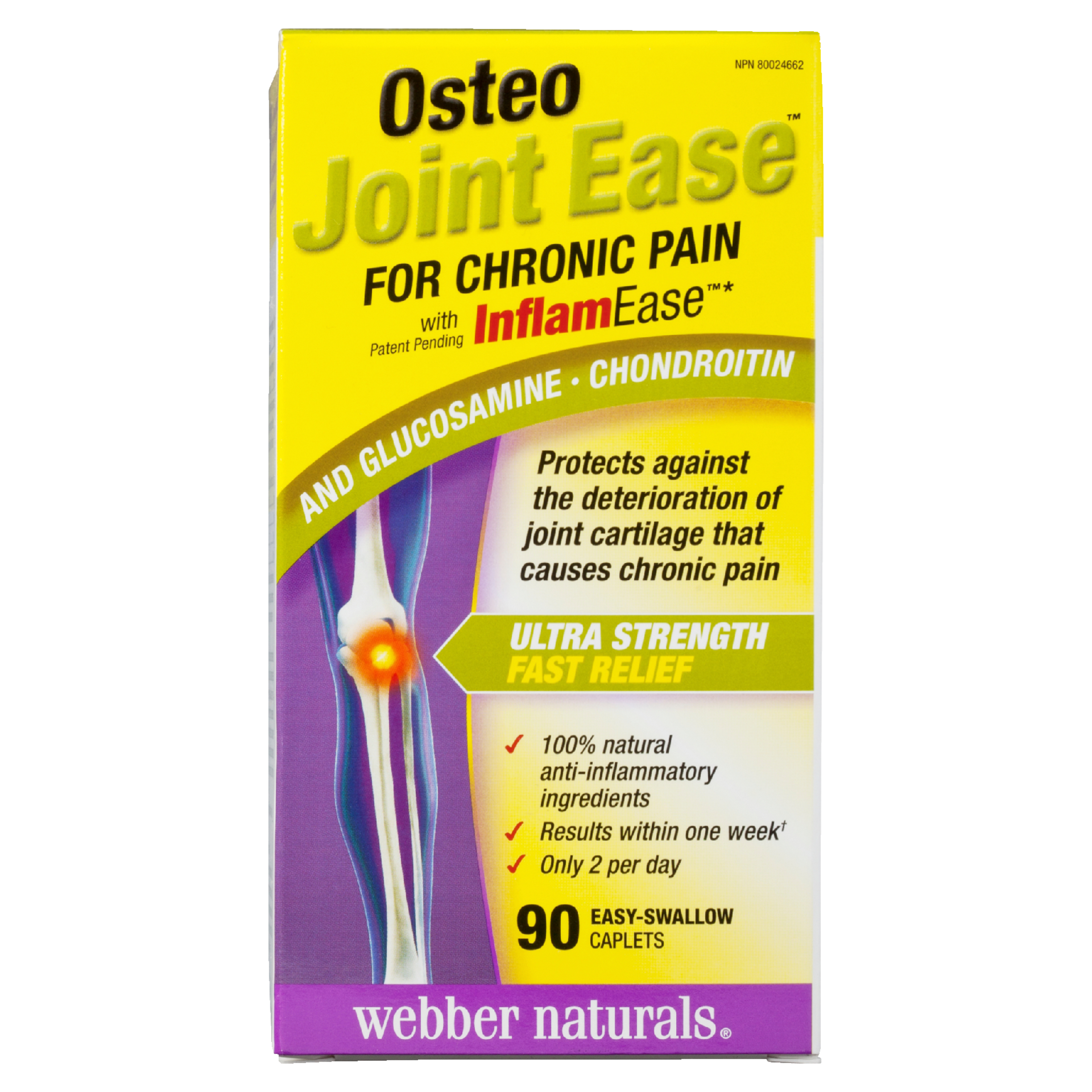 Webber Naturals Osteo Joint Ease for Chronic Pain 90 Easy-Swallow Caplets