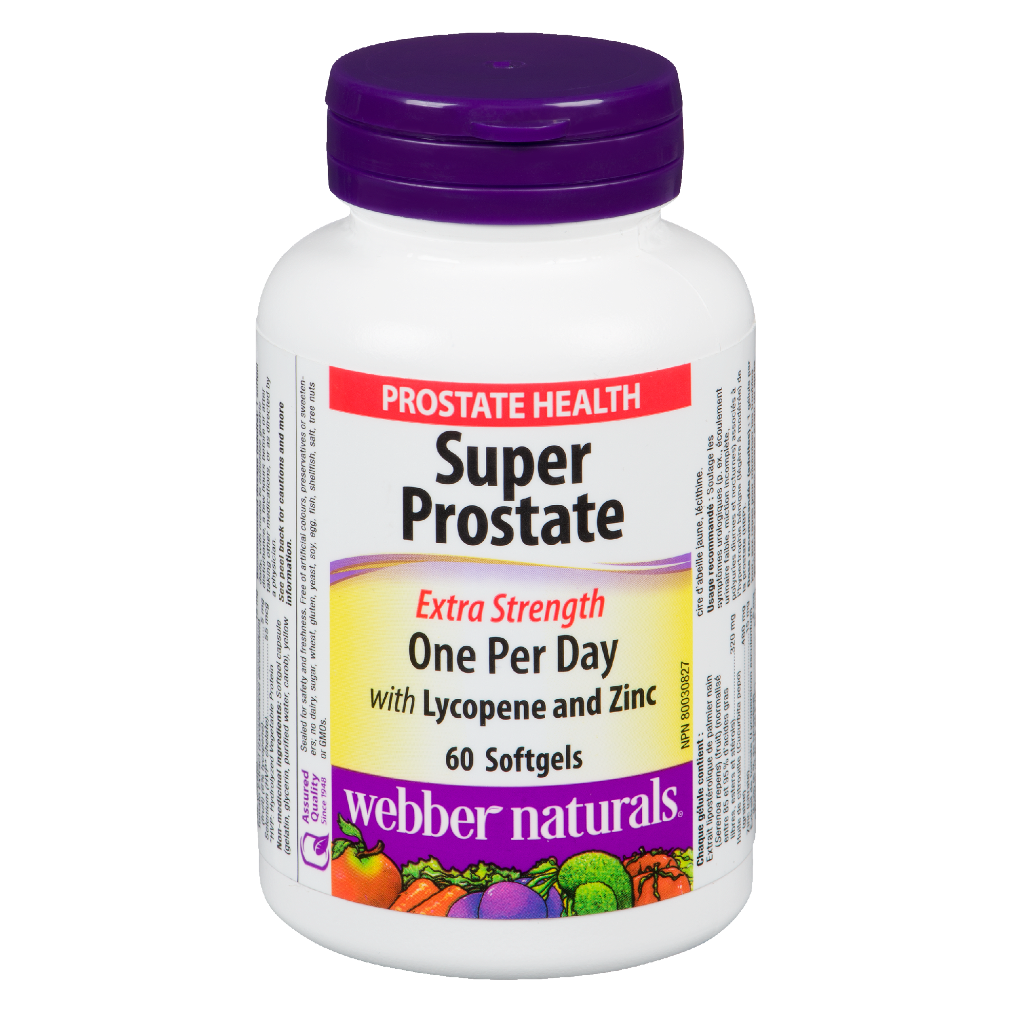 Webber Naturals Prostate Health Super Prostate Extra Strength with Lycopene and Zinc 60 Softgels