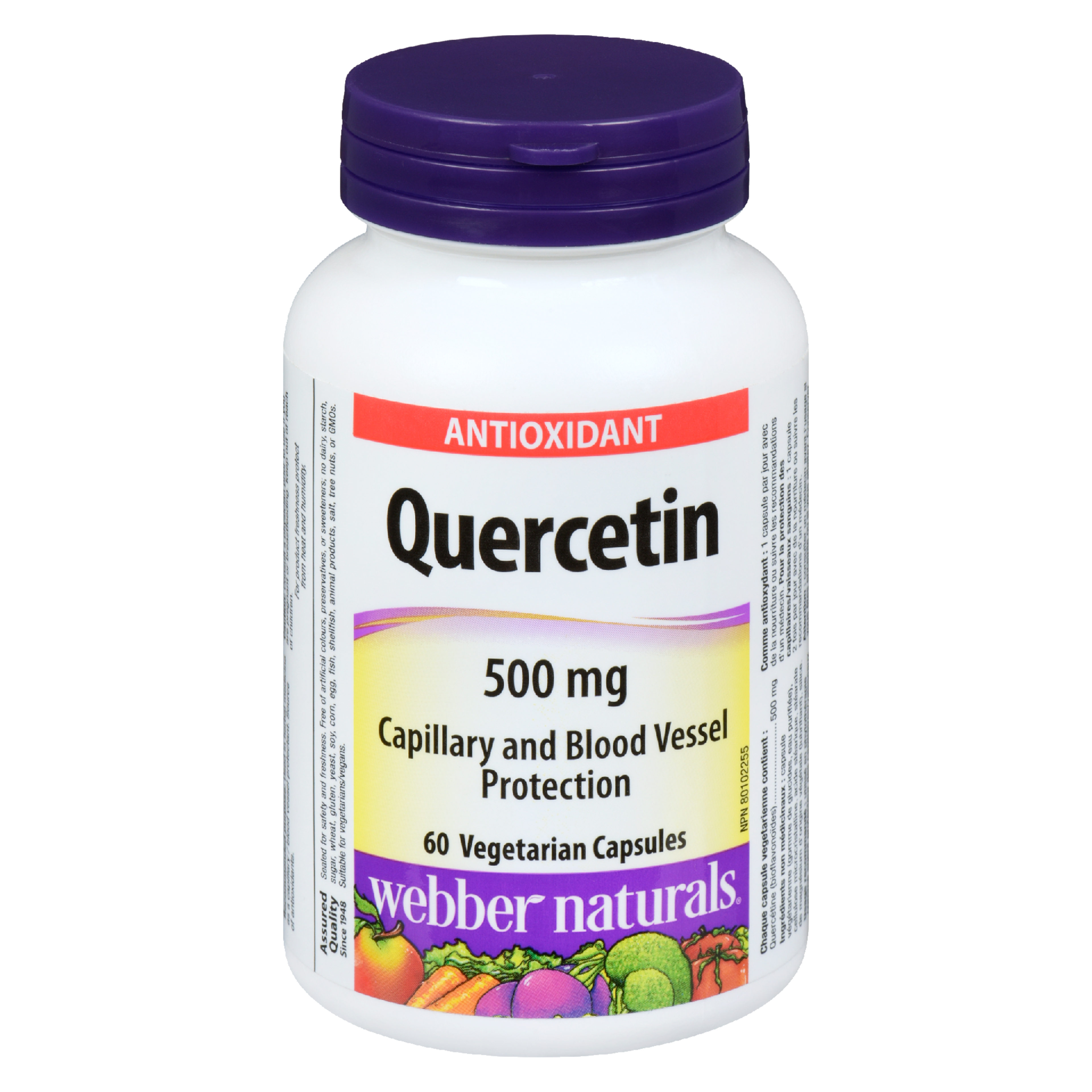 Webber Naturals Quercetin 500 mg 60 Capsules Végétariennes