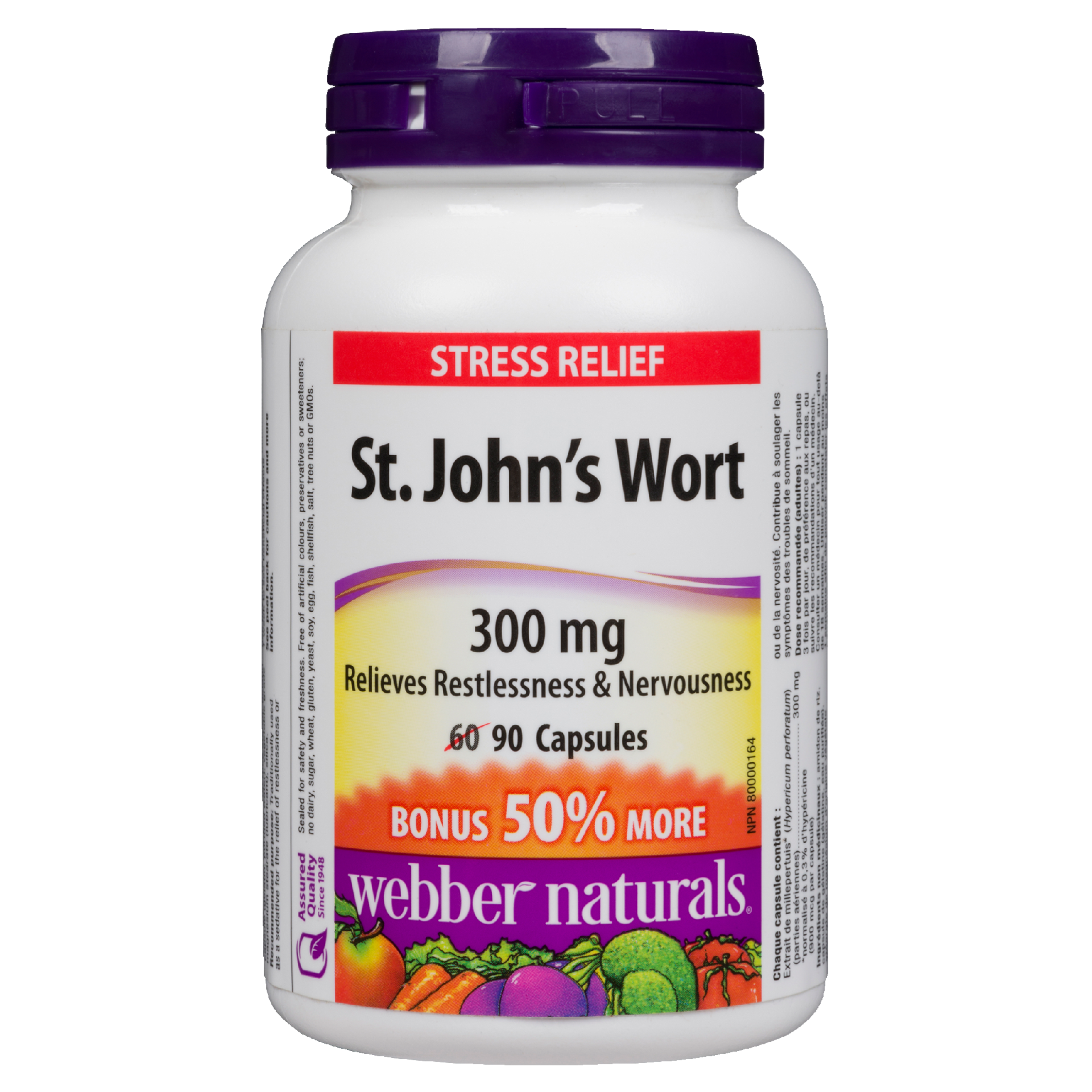 Webber Naturals Stress Relief St. John's Wort 300 mg 90 Capsules