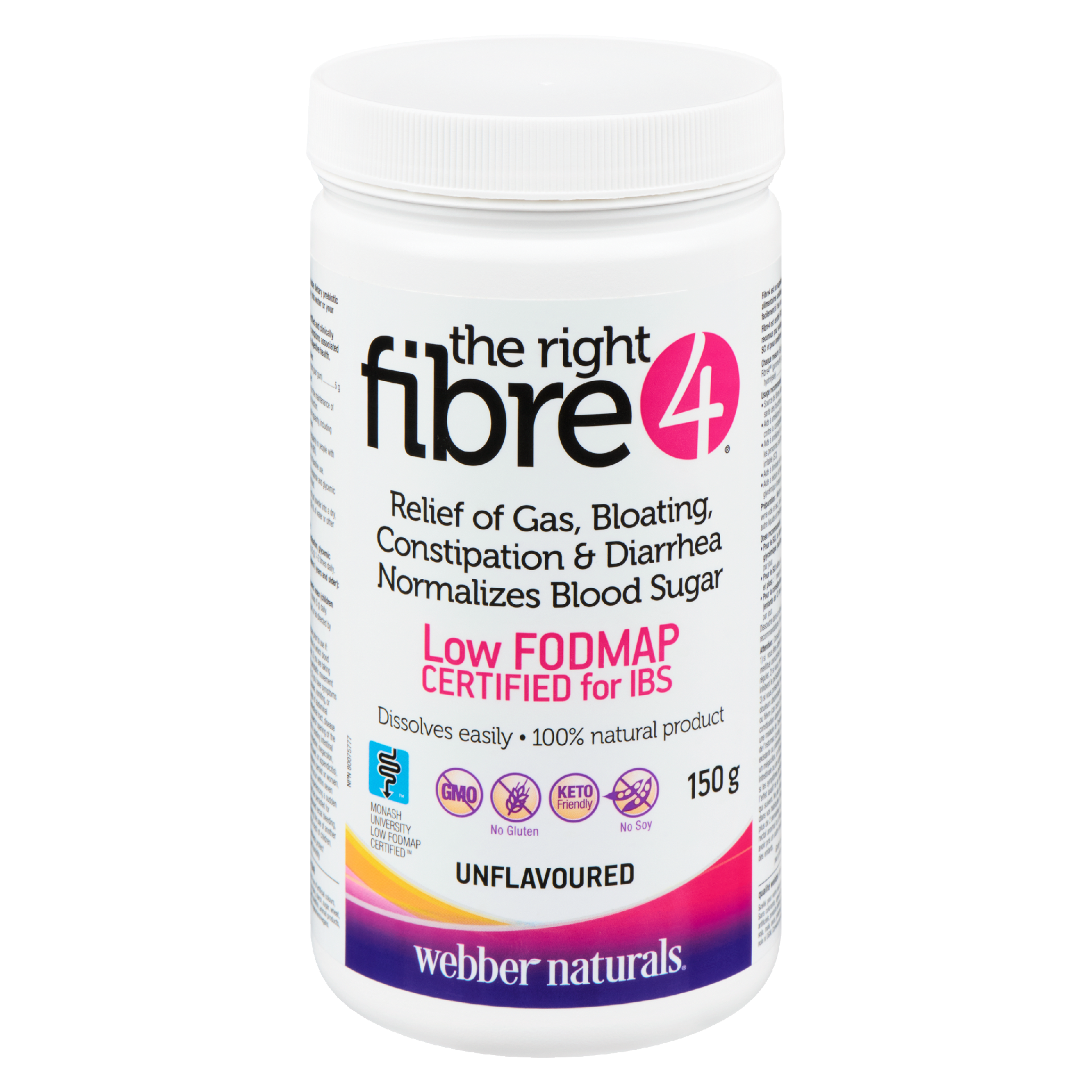 Webber Naturals the Right Fibre4 Low FODMAP Certified for IBS Unflavoured 150 g