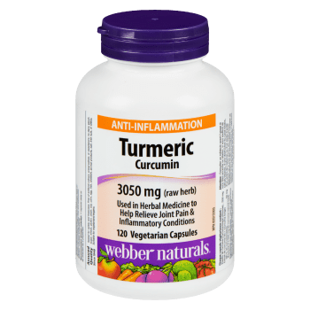 Webber Naturals Turmeric Curcumin 3050 mg Raw Herb 120 Vegetarian Capsules