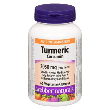 Webber Naturals Turmeric Curcumin 3050 mg Raw Herb 60 Vegetarian Capsules