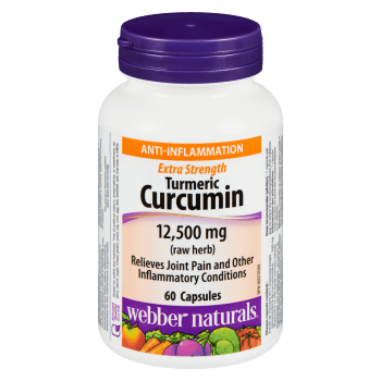 Webber Naturals Turmeric Curcumin Extra Strength 12,500 mg Raw Herb 60 Capsules