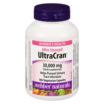 Webber Naturals UltraCran Vegetarian Capsules Ultra Strength 30,000 mg Fresh Cranberries 100 Vegetarian Capsules