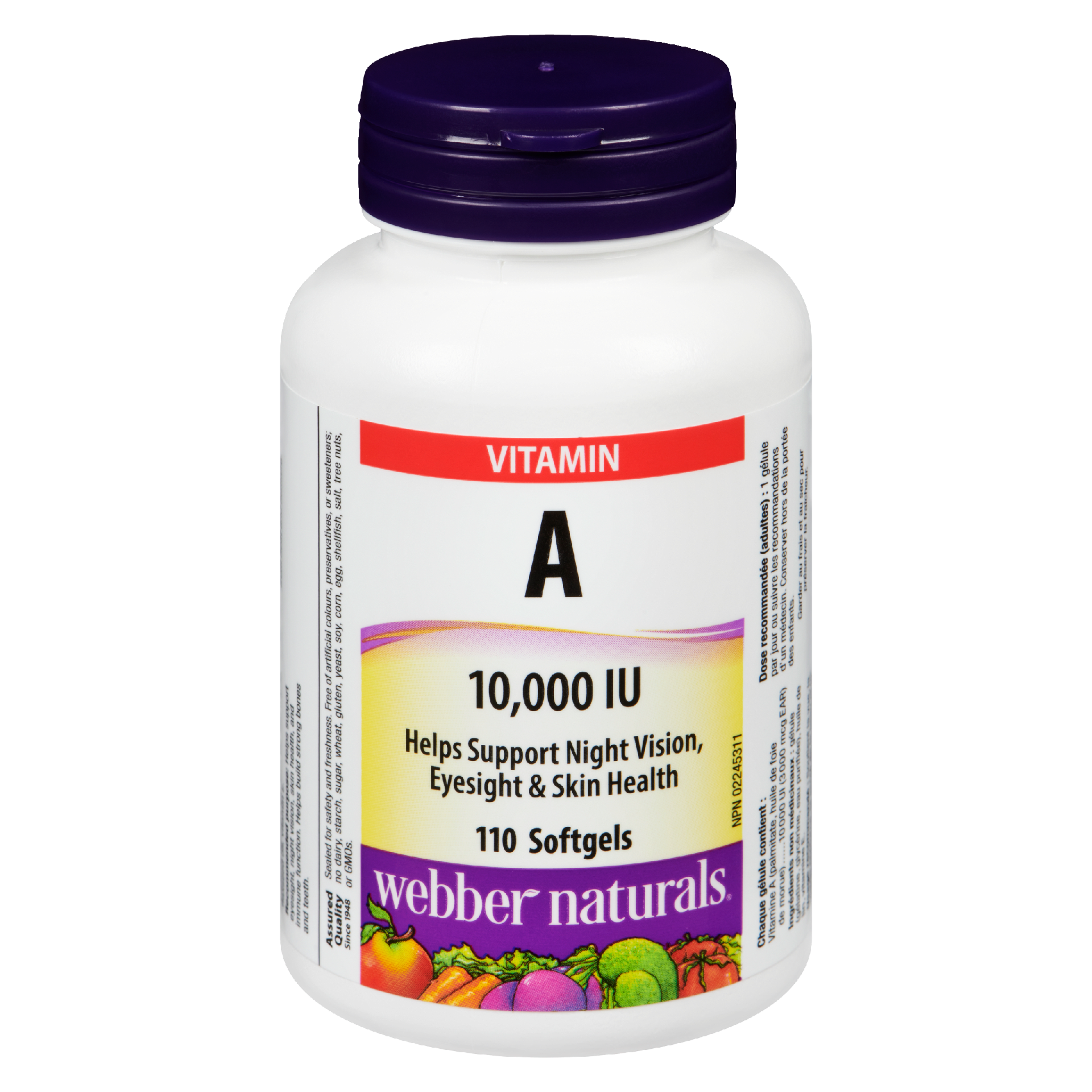 Webber Naturals Vitamin A 10,000 IU 110 Softgels