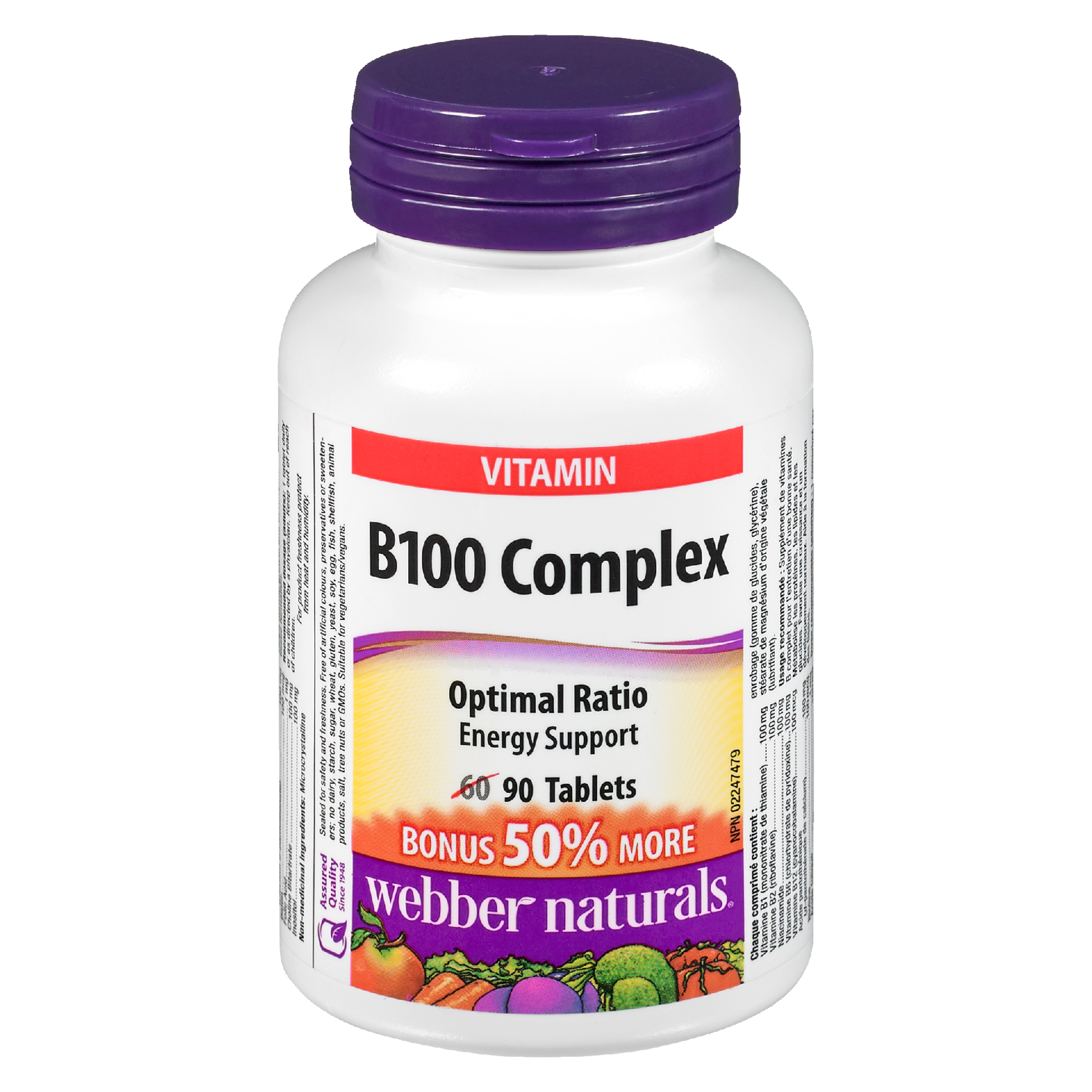 Webber Naturals Vitamin B100 Complex 90 Tablets