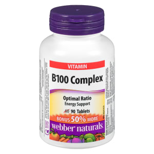 Webber Naturals Vitamin B100 Complex 90 Tablets