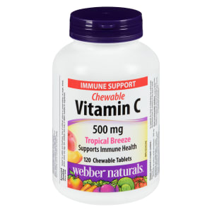 Webber Naturals Vitamin C Chewable 500 mg Tropical Breeze 120 Chewable Tablets