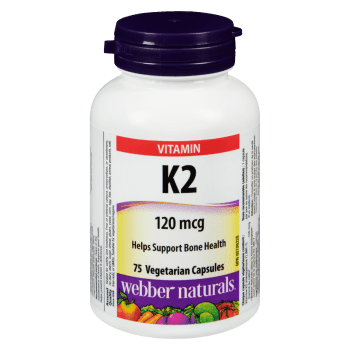 Webber Naturals Vitamin K2 120 mcg 75 Vegetarian Capsules