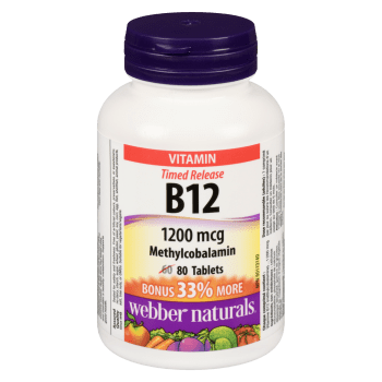 Webber Naturals Vitamin Timed Release B12 1200 mcg 80 Tablets