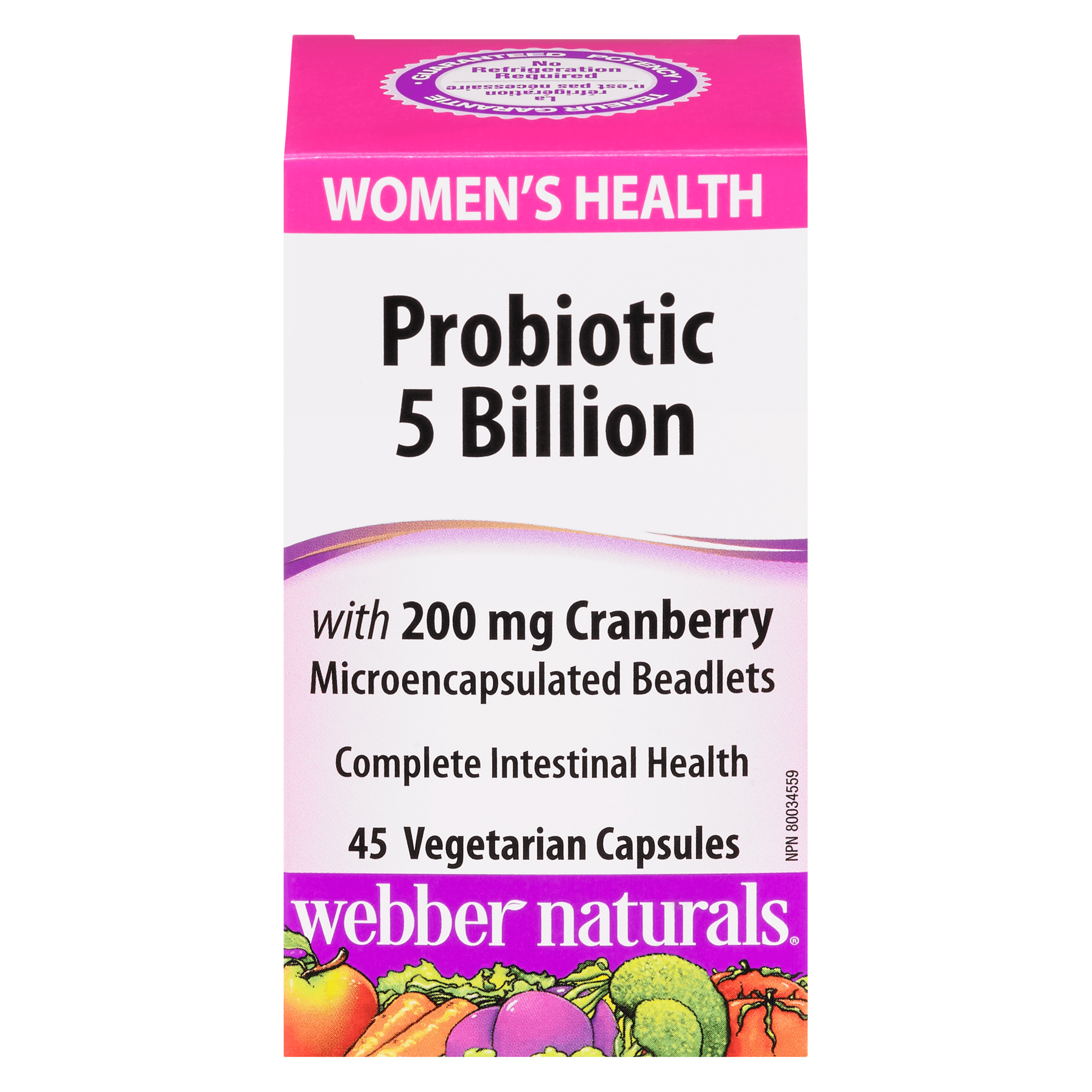 Webber Naturals Women's Health Probiotic 5 Billion 45 Vegetarian Capsules