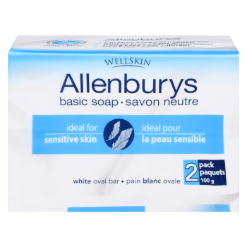 Wellskin Allenburys Basic Soap White Oval Bar 2 Pack x 100 g