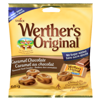 Werther's Original No Sugar Added Flavoured Hard Candies Caramel Chocolate 60 g