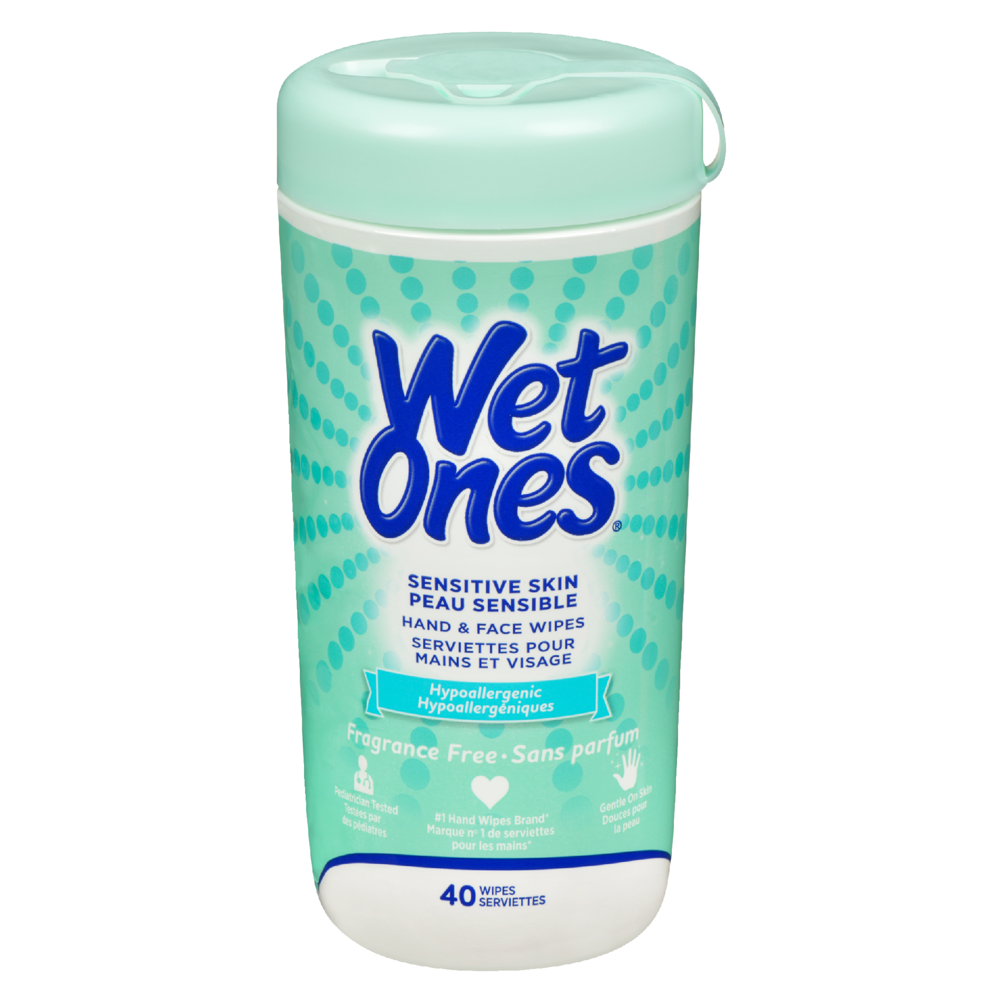 Wet Ones Hand & Face Wipes Sensitive Skin Fragrance Free 40 Wipes