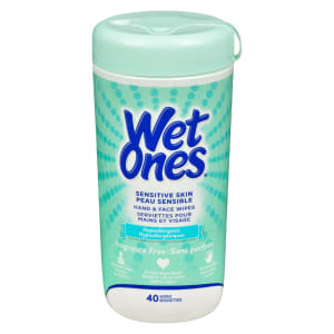 Wet Ones Hand & Face Wipes Sensitive Skin Fragrance Free 40 Wipes