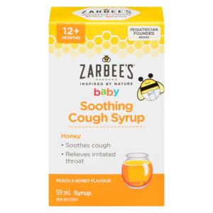 Zarbee's Baby Soothing Cough Syrup Peach &amp; Honey Flavour 12+ Months 59 ml
