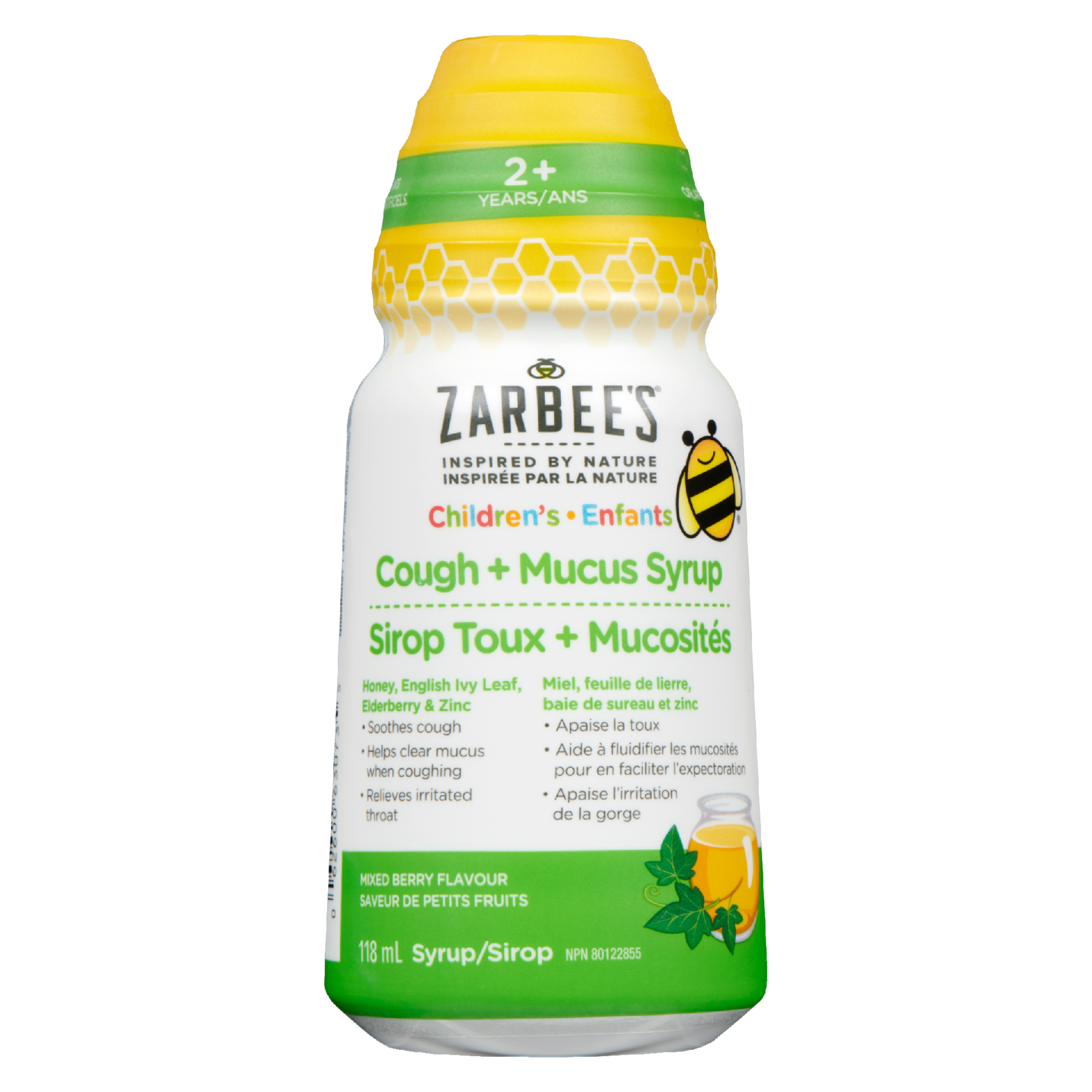 Zarbee's Children's Cough + Mucus Syrup Mixed Berry Flavour 2 + Years 118 ml