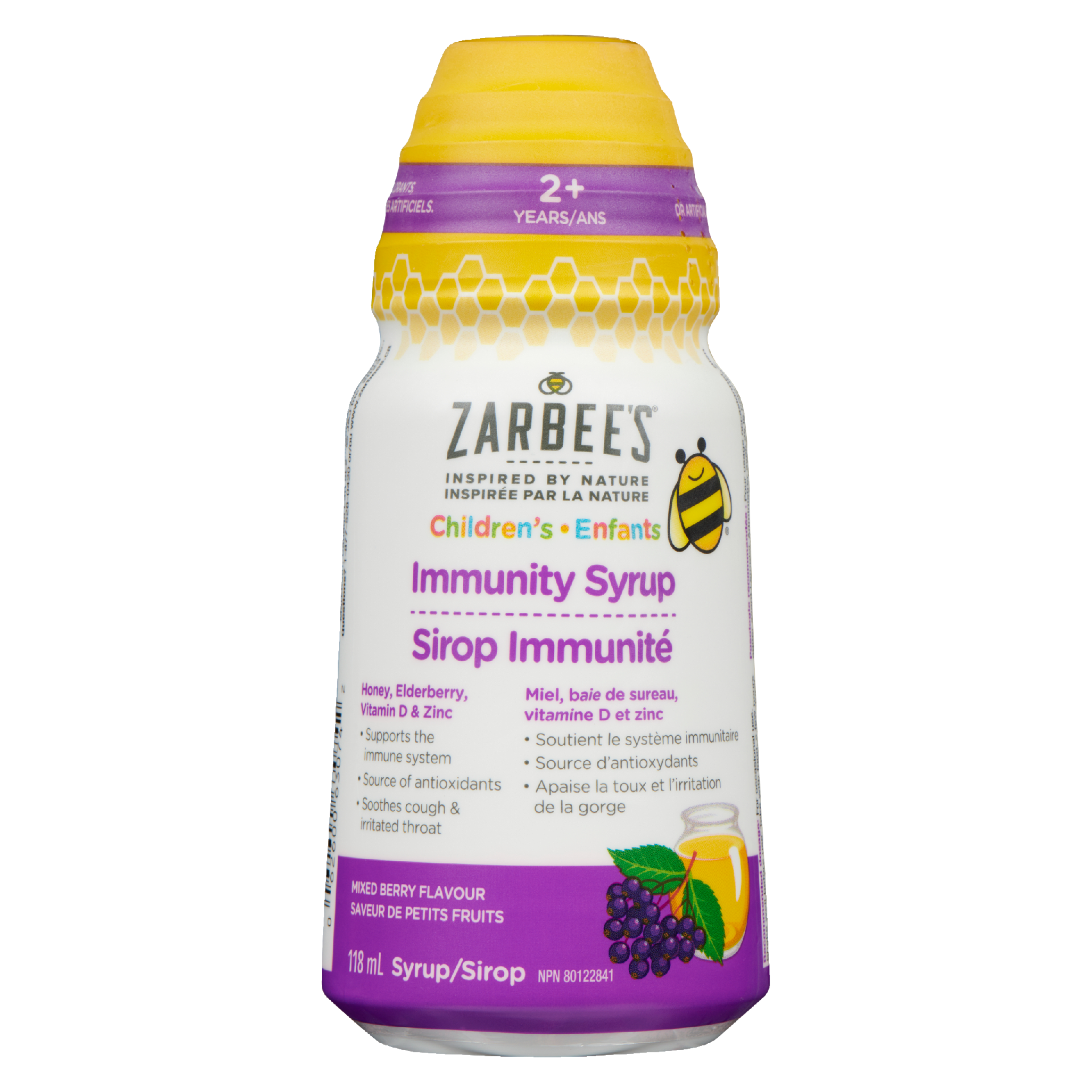 Zarbee's Children's Immunity Syrup Mixed Berry Flavour 2 + Years 118 ml