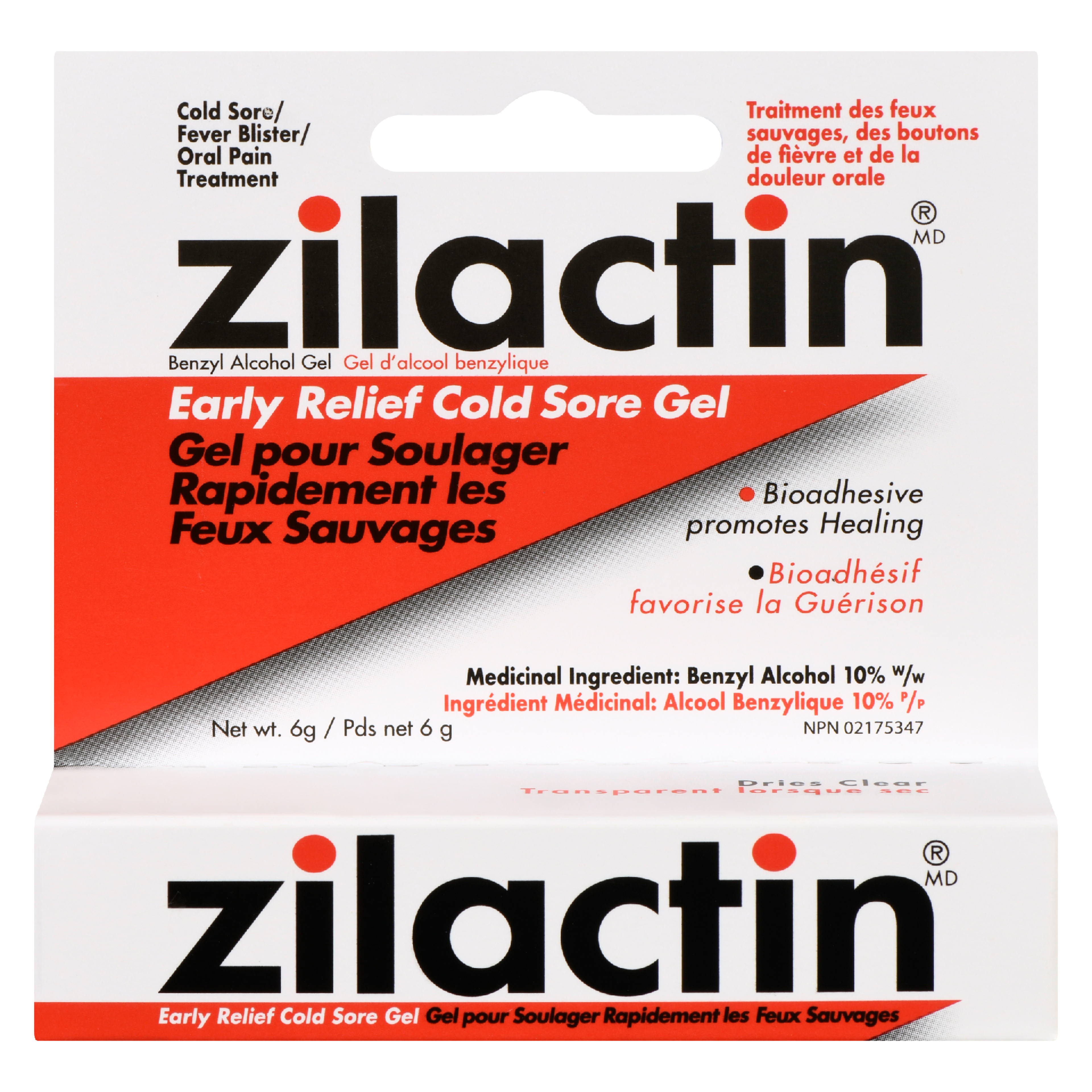 Zilactin Early Relief Cold Sore Gel Benzyl Alcohol Gel 6 g