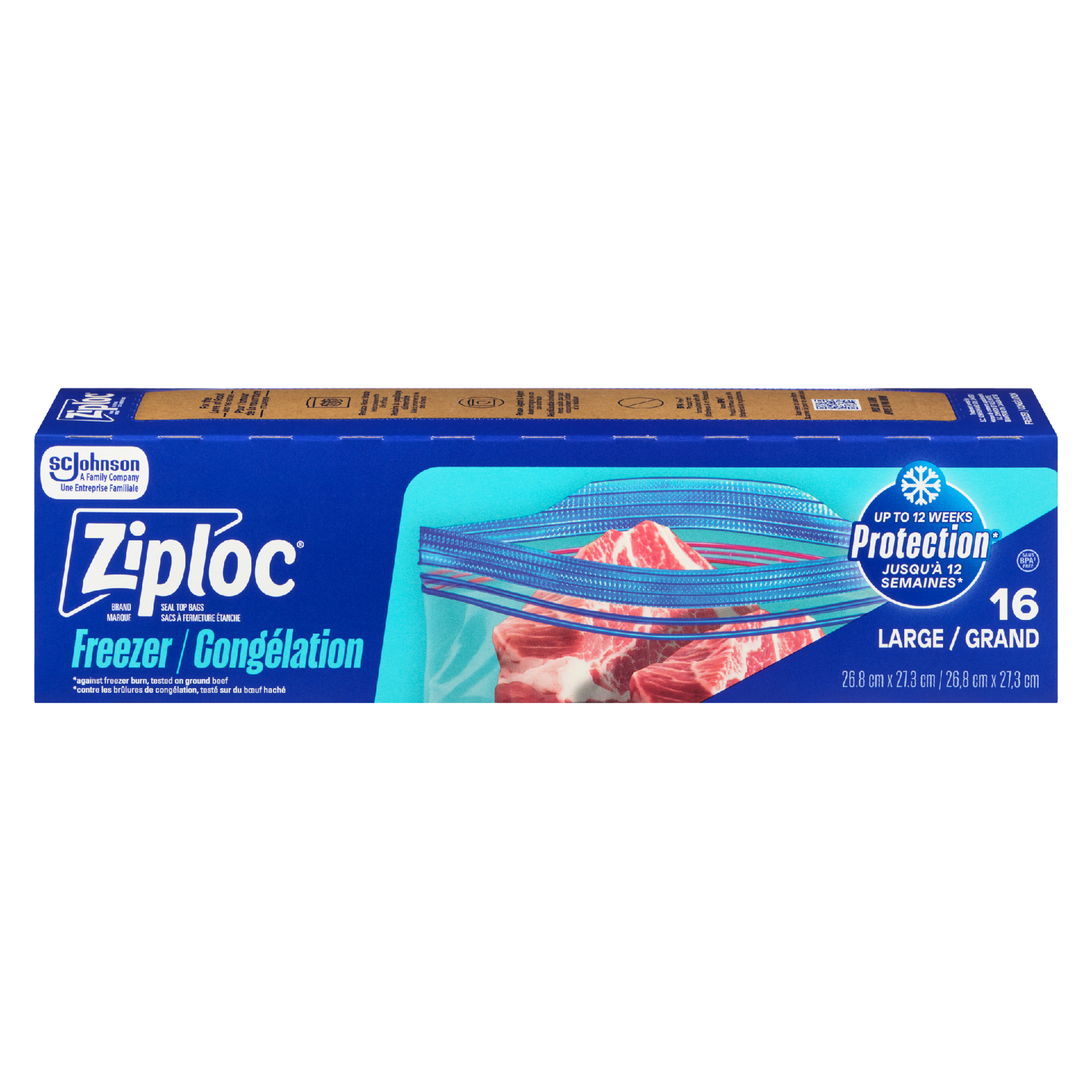 Ziploc Brand 16 Seal Top Bags Freezer Large
