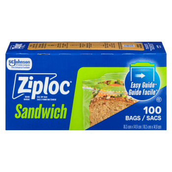 Ziploc Brand Seal Top Bags Sandwich 100 Bags
