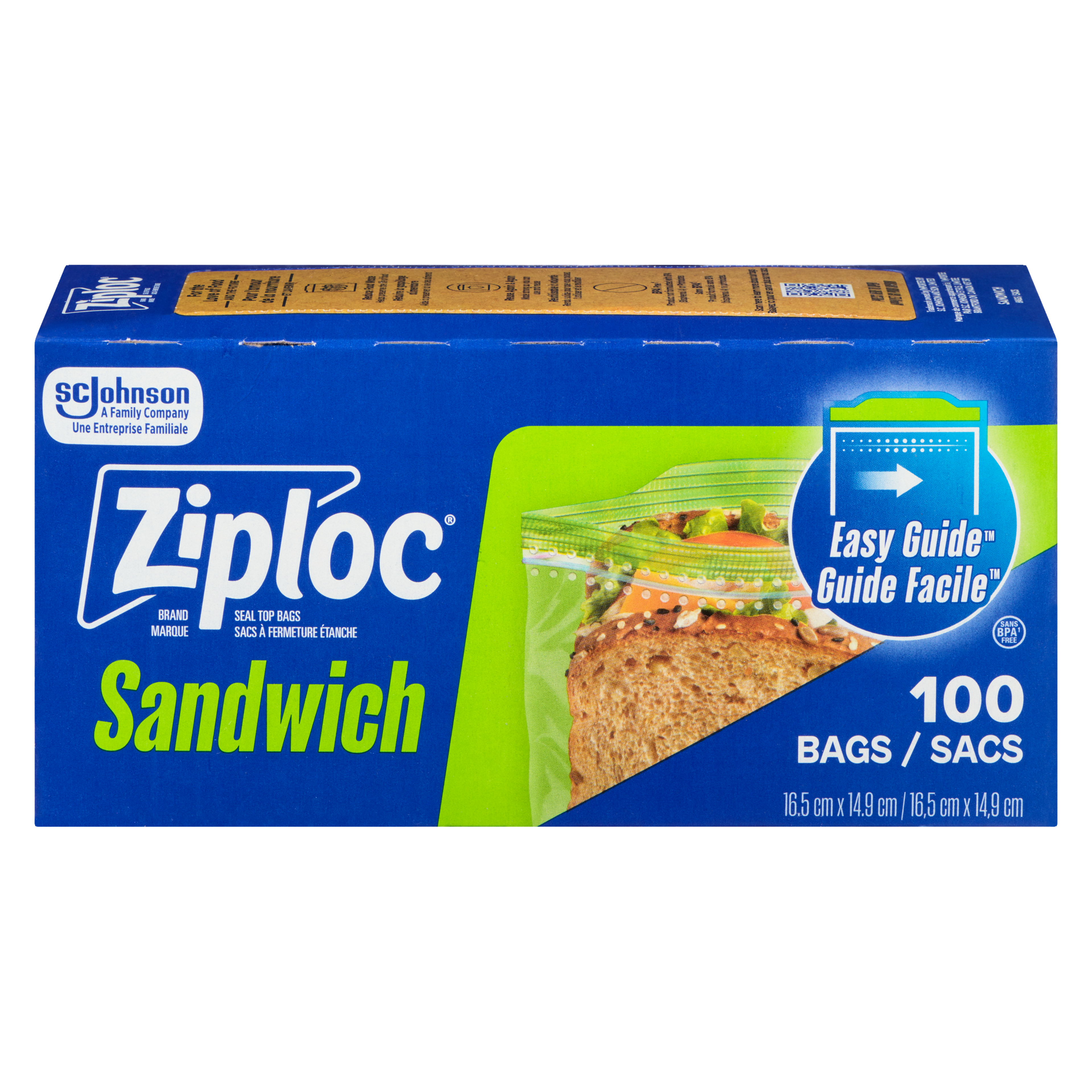 Ziploc Brand Seal Top Bags Sandwich 100 Bags