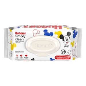 Huggies Simply Clean Fresh Baby Wipes, Unscented (1 Flip-Top Pack, 64 Total Wipes)