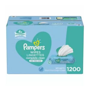 Pampers Baby Wipes Baby Fresh Scented (15 Flip-Top Packs, 1200 Total Wipes)